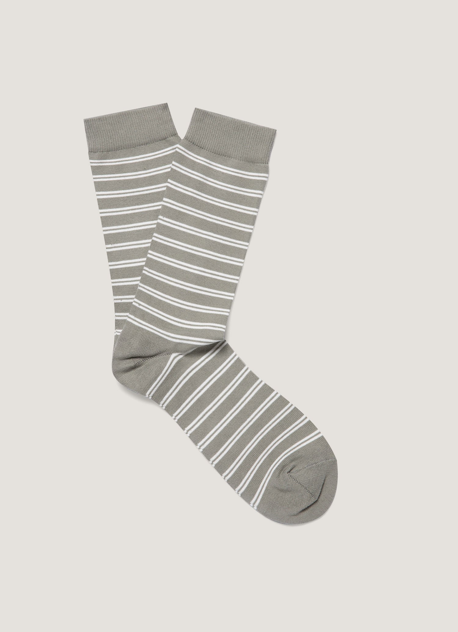 Men's Cotton Socks in Pastel Green/Ecru