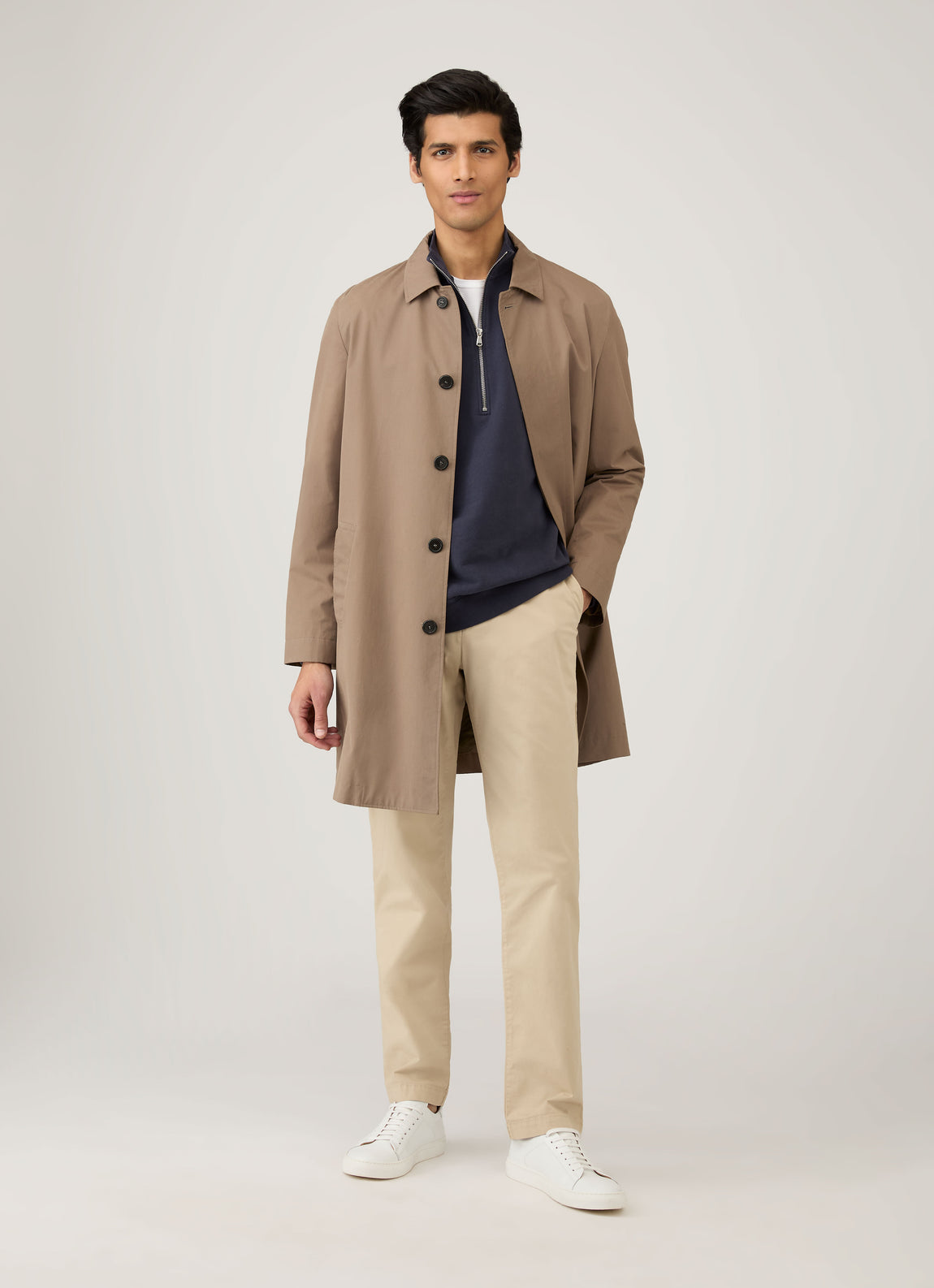 Men's Half Zip Loopback Sweatshirt in Navy