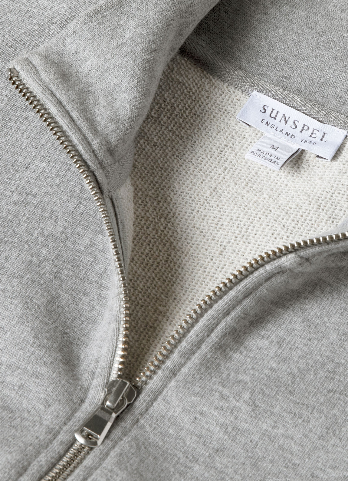 Men's Half Zip Loopback Sweatshirt in Grey Melange