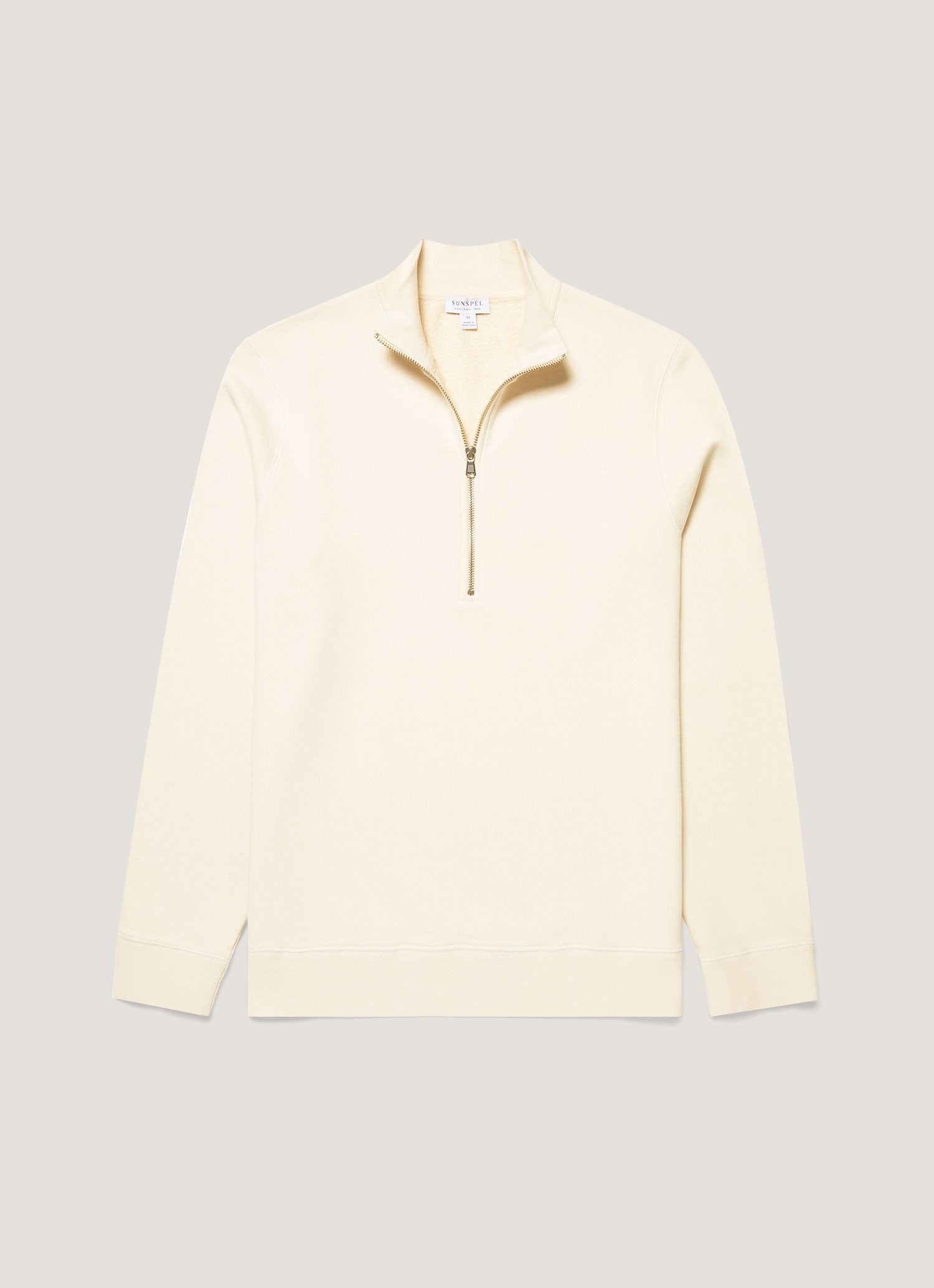 Men's Undyed Half Zip Loopback Sweatshirt in Undyed