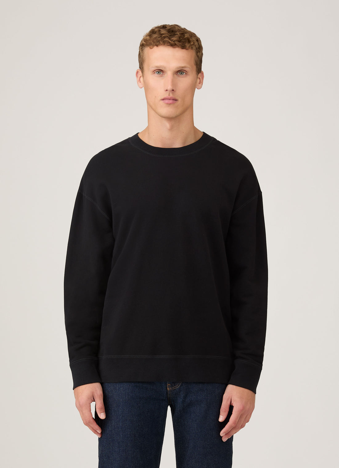 Men's Oversized Loopback Sweatshirt in Black