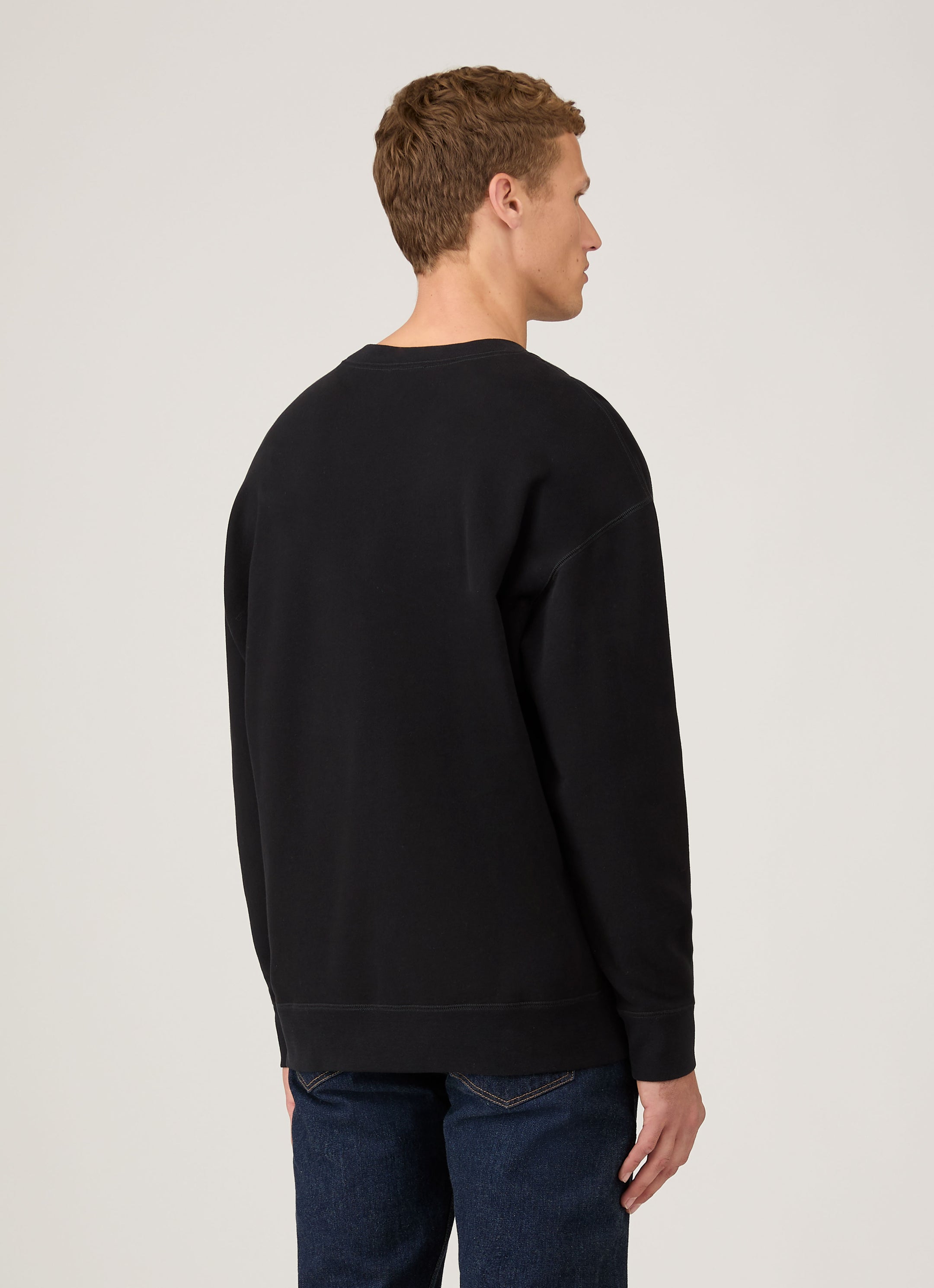 Men's Oversized Loopback Sweatshirt in Black