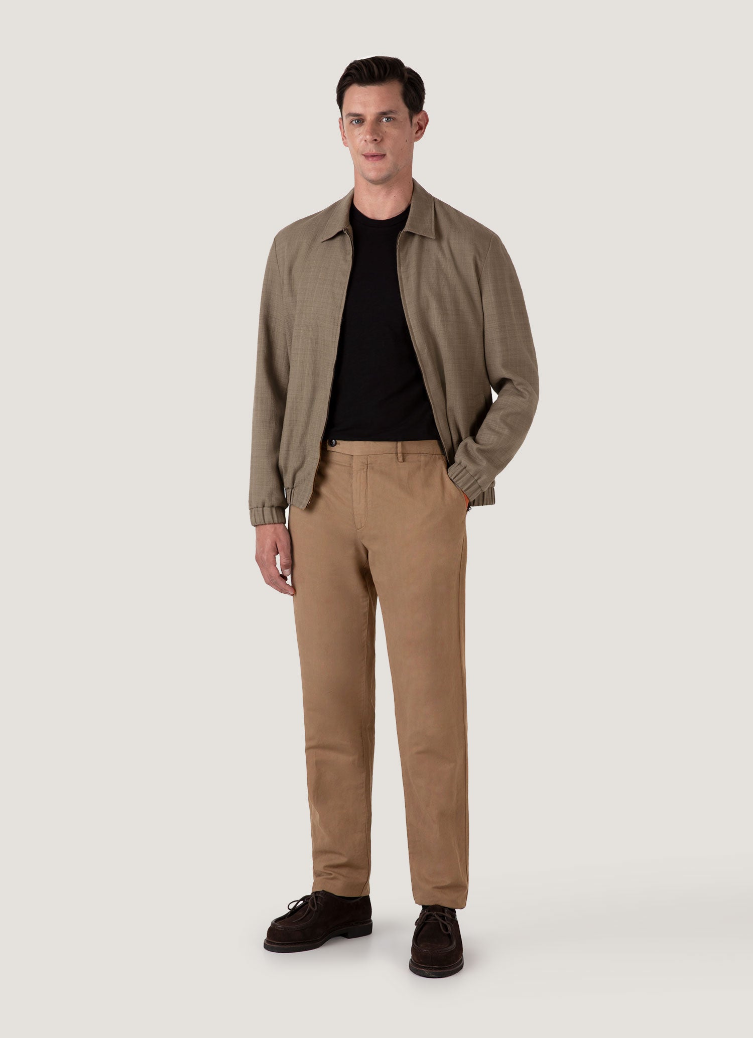 Men's Cotton Linen Trouser in Dark Tan