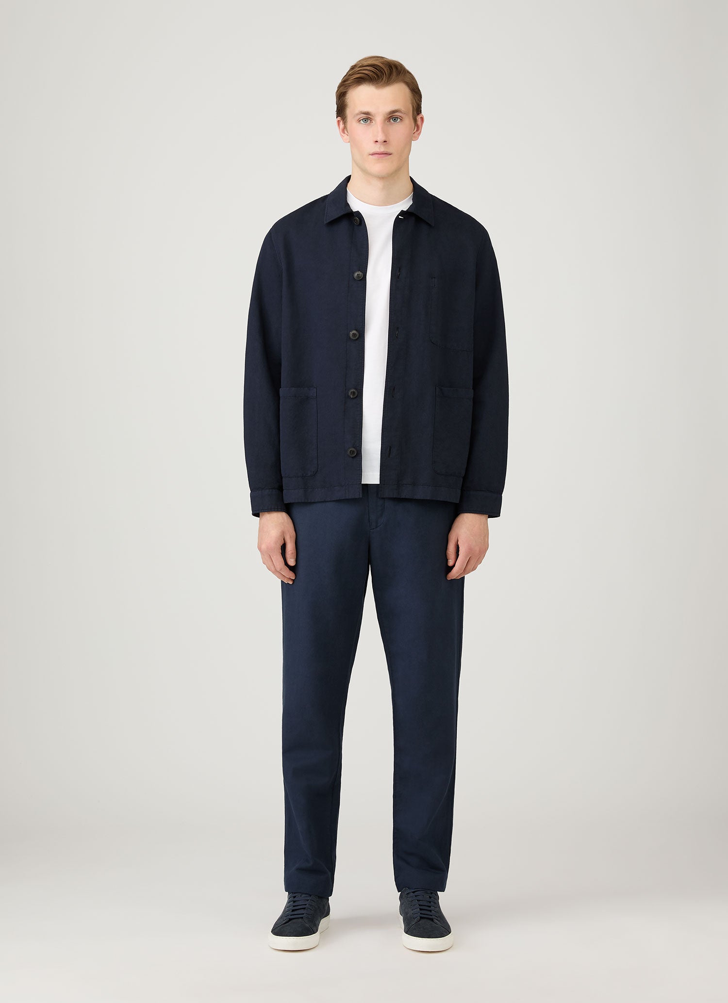 Men's Cotton Linen Trouser in Navy