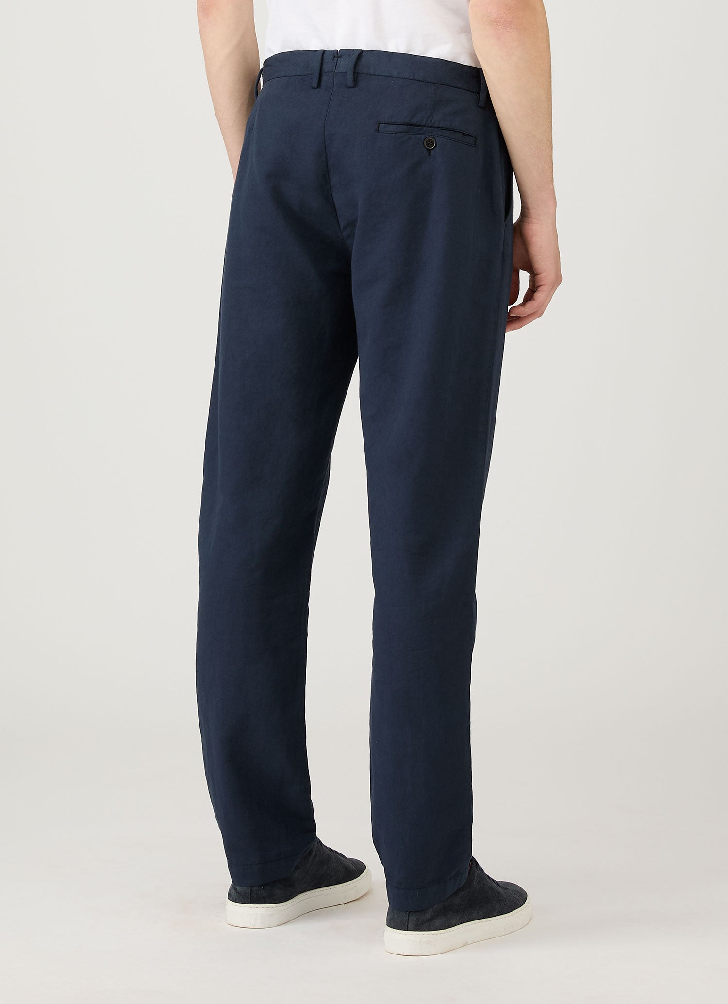Men's Cotton Linen Trouser in Navy