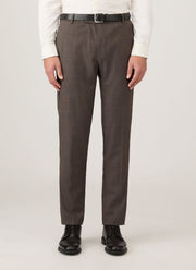 Men's Lightweight Travel Wool Trouser in Light Coffee Melange