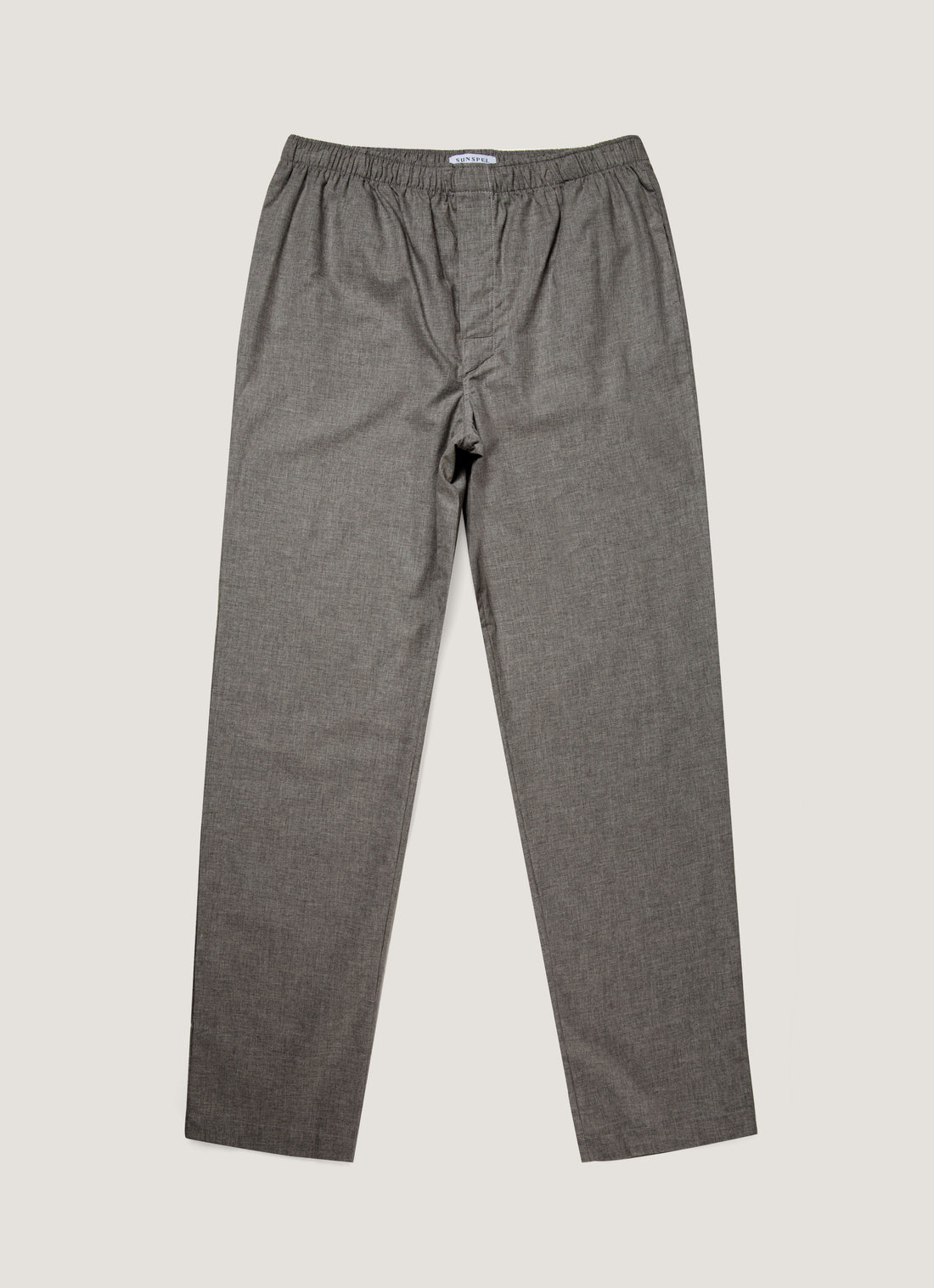 Men's Cotton Flannel Pyjama Trouser in Mid Grey Melange