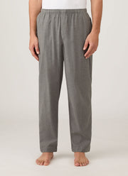Men's Cotton Flannel Pyjama Trouser in Mid Grey Melange