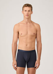 Men's Stretch Cotton Boxer Briefs in Navy