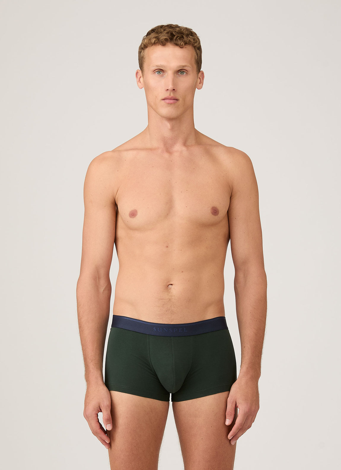 Men's Stretch Cotton Trunks in Seaweed