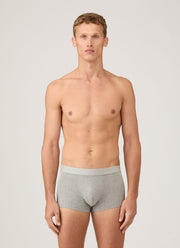 Men's Stretch Cotton Trunks in Grey Melange