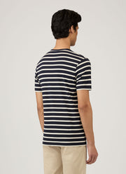 Men's Classic T-shirt in Navy/Ecru Breton Stripe