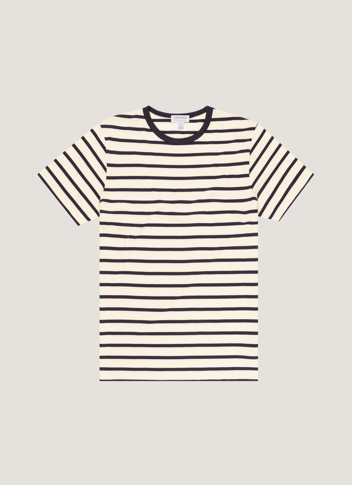 Men's Classic T-shirt in Ecru/Navy Breton Stripe