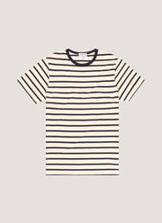 Men's Classic T-shirt in Ecru/Navy Breton Stripe