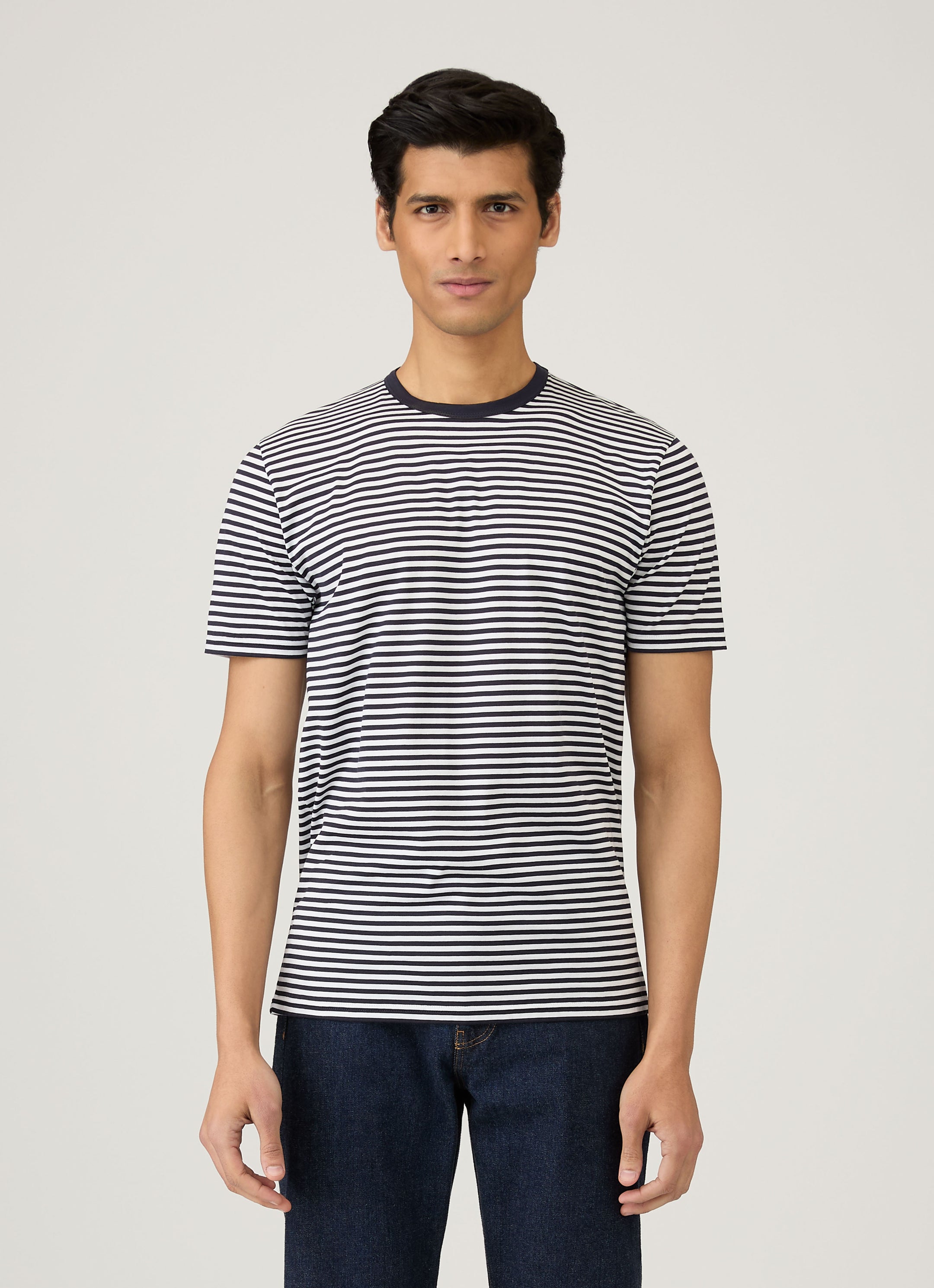 Men's Classic T-shirt in Navy/White English Stripe