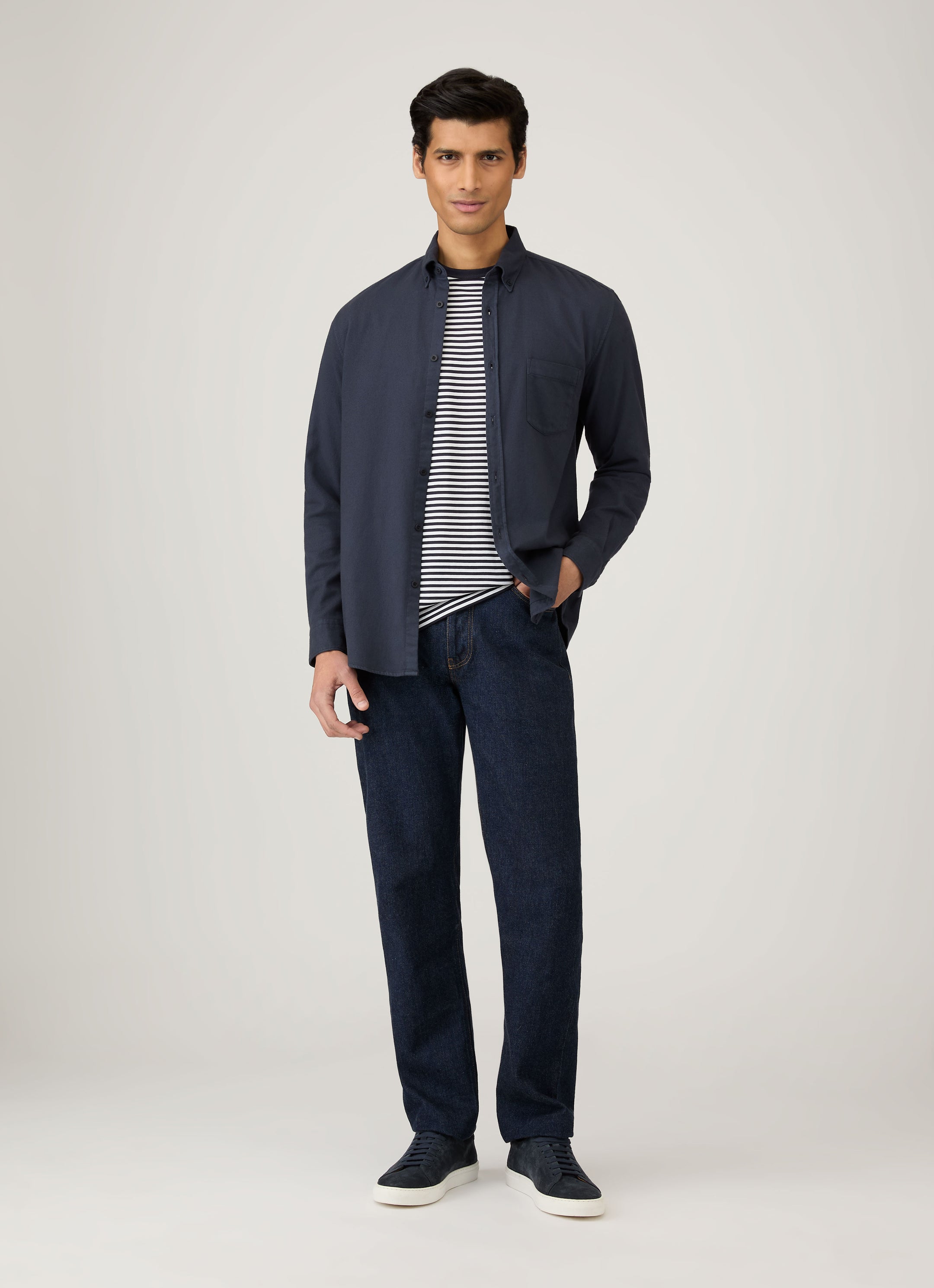 Men's Classic T-shirt in Navy/White English Stripe