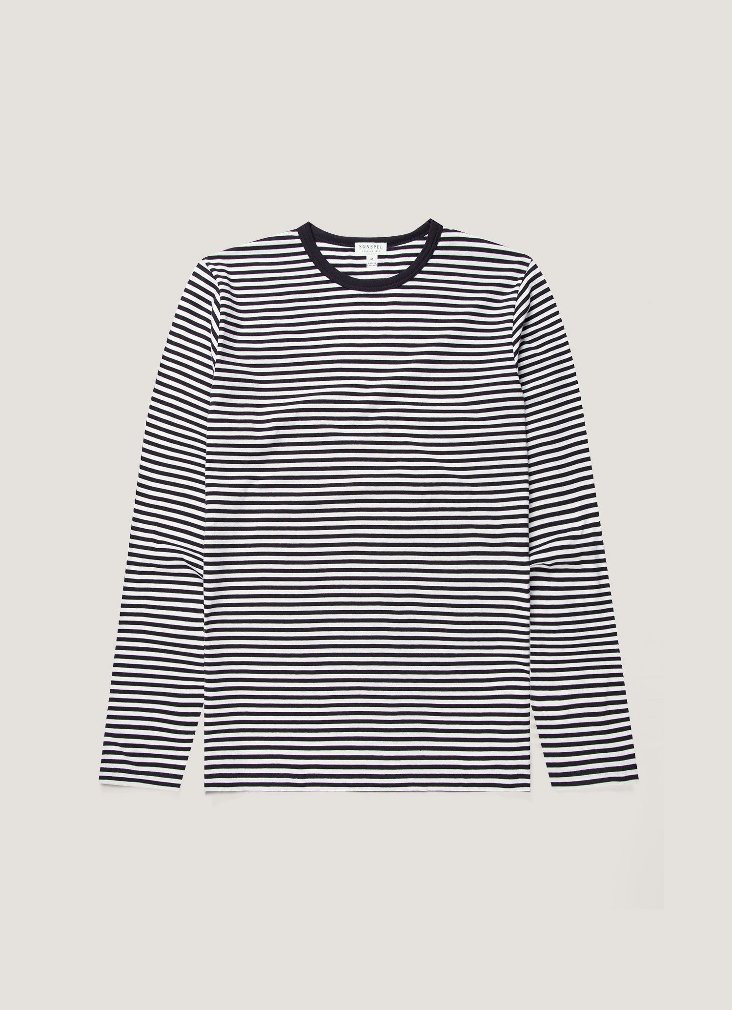 Men's Classic Long Sleeve T-shirt in Navy/White English Stripe