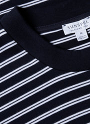 Men's Relaxed Fit Heavyweight T-shirt in Navy/White