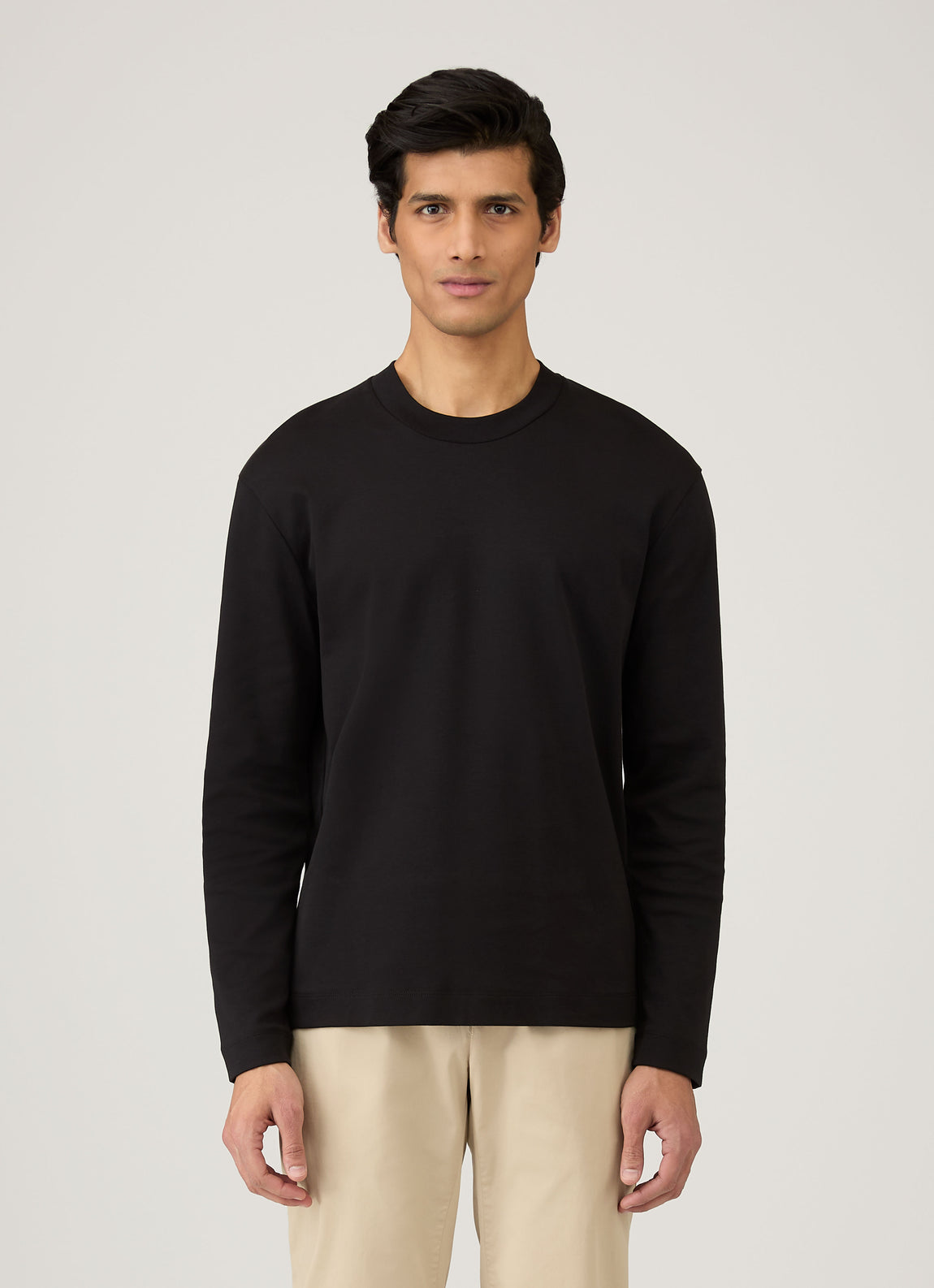 Men's Long Sleeve Heavyweight T-shirt in Black