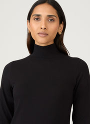 Women's Jersey Midi Dress in Black