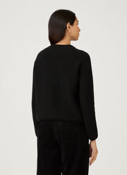Women's Wool Cashmere Rib Jumper in Black