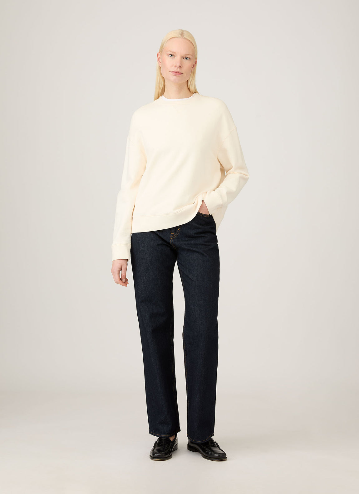 Women's Relaxed Loopback Sweatshirt in Undyed