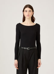 Women's Scoop Back Top in Black