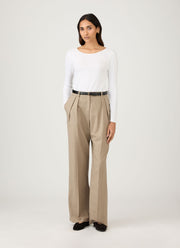 Women's Stretch Cotton Scoop Back Top in White