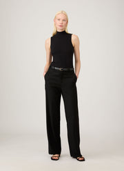 Women's Sleeveless High Neck Top in Black