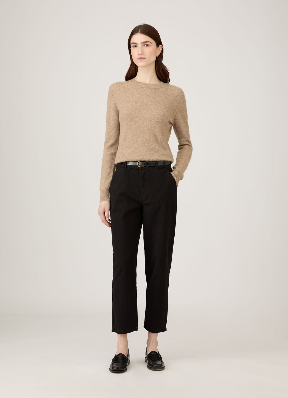 Women's Cotton Tapered Trouser in Black