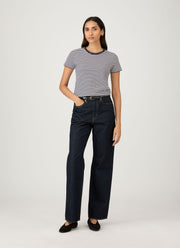 Women's Classic T-shirt in Navy/White English Stripe