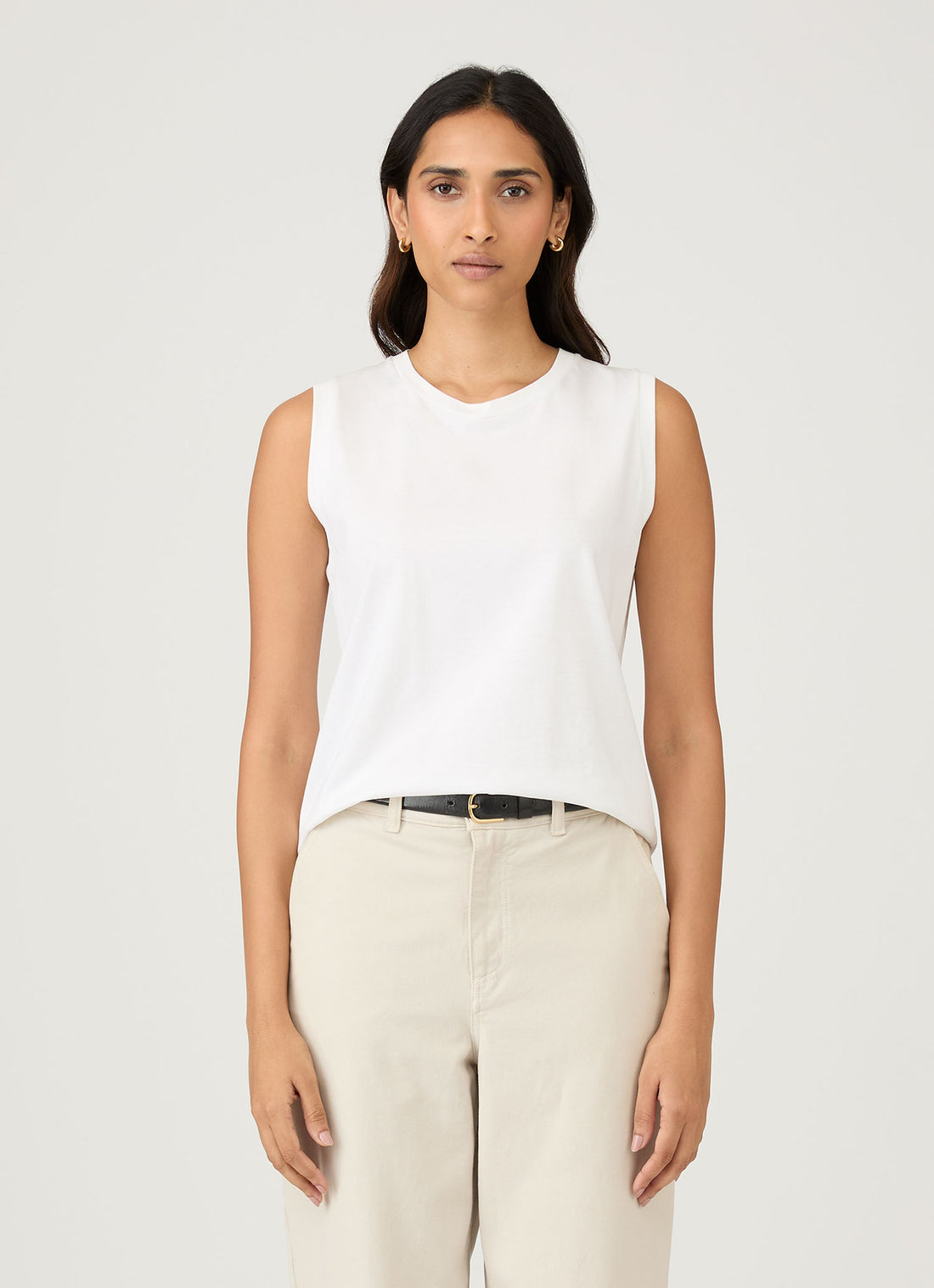 Women's Boy Fit Tank in White