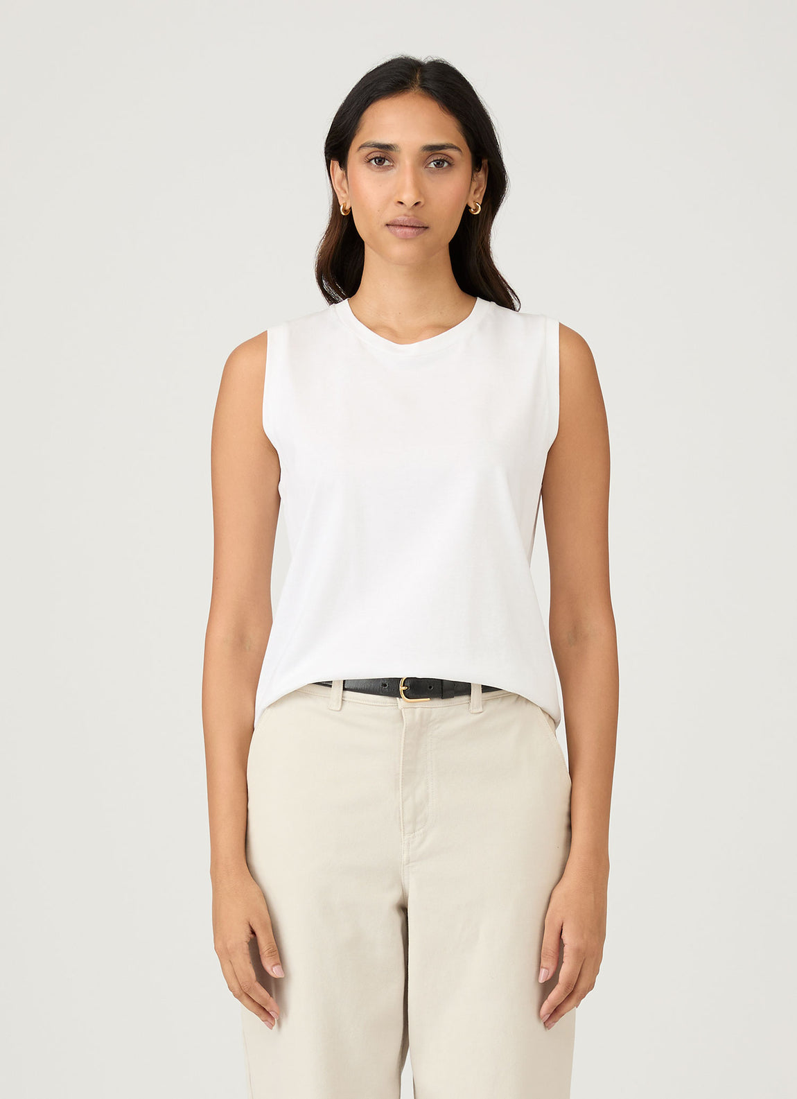 Women's Boy Fit Tank in White